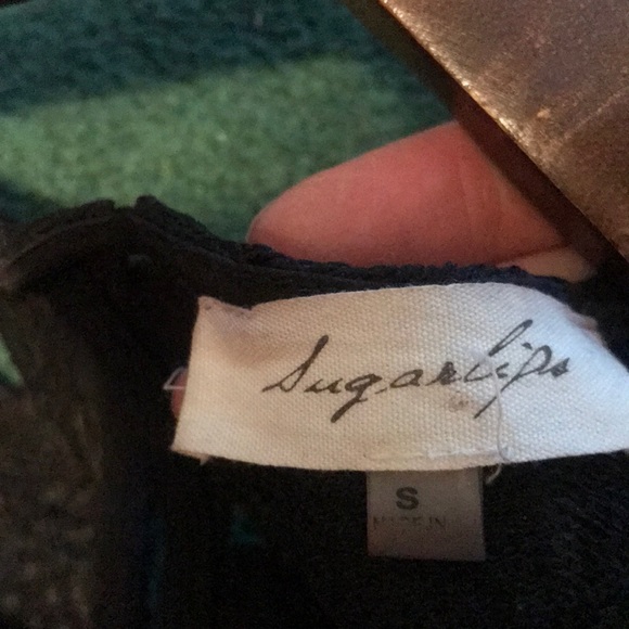 Black lace blouse sz s great over slipdress! - Picture 4 of 4